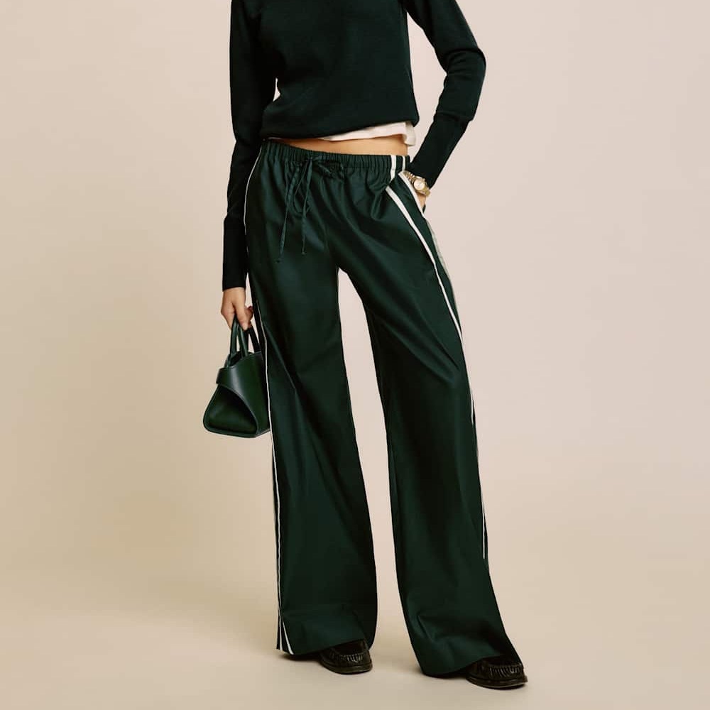 Reformation Forest Green Track Pants